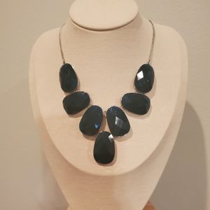 Silver Tone Teal Blue Necklace